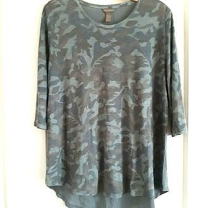 Camouflage sheer blouse